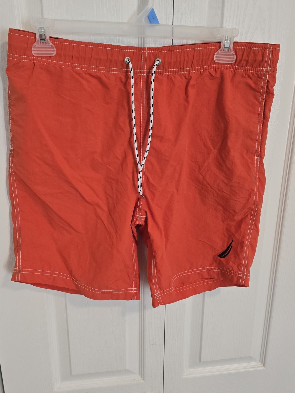 Nautica Bright Orange Men's Swim Trunks with Drawstring
